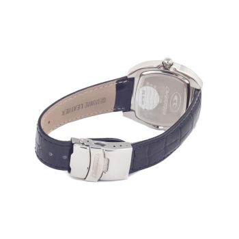 Chronotech Unisex's Black Leather Watch - One Size