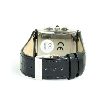 Chronotech Unisex's Black Leather Watch - One Size
