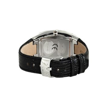 Chronotech Unisex's Black Leather Watch - One Size