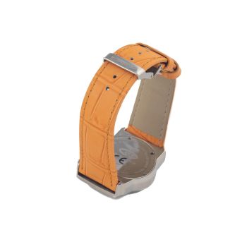 Chronotech Unisex's Orange Leather Watch - One Size