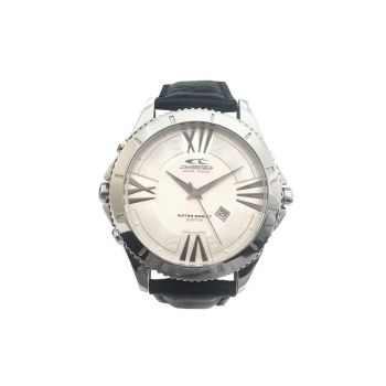 Chronotech Men's Black Leather Watch - One Size