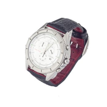 Chronotech Men's Black Leather Watch - One Size