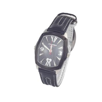 Chronotech Men's Black Leather Watch - One Size