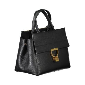 Coccinelle Women's Elegant Black Leather Handbag With Versatile Straps - One Size
