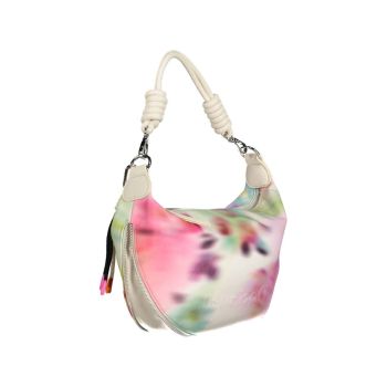 Desigual Women's Chic White Expandable Handbag with Contrasting Accents - One Size