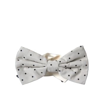 Dolce & Gabbana Men's White Black Polka Dot Polyester Bow Tie - One Size