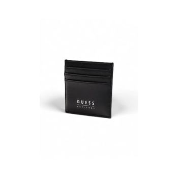 Guess Men's Black Leather Wallet - One Size