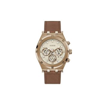 Guess Men's Brown Leather Watch - One Size