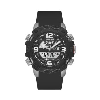 Guess Men's Black Silicone Watch - One Size
