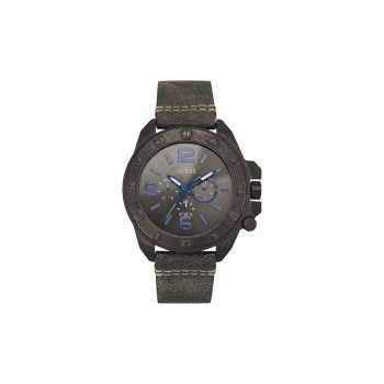 Guess Men's Gray Leather Watch - One Size