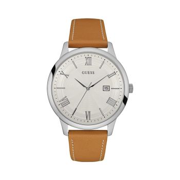 Guess Men's Brown Leather Watch - One Size