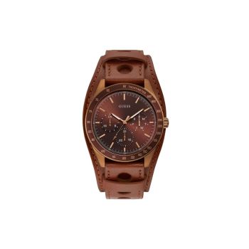 Guess Men's Brown Leather Watch - One Size
