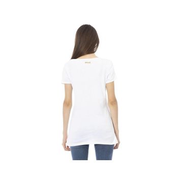 Just Cavalli Women's White Cotton Tops & T-Shirt - L