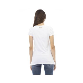 Just Cavalli Women's White Cotton Tops & T-Shirt - L