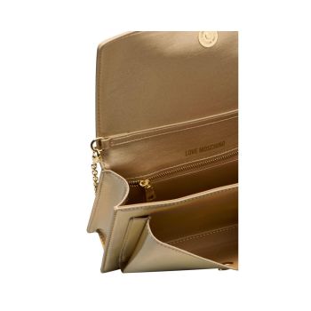 Love Moschino Women's Gold Polyethylene Crossbody Bag - One Size