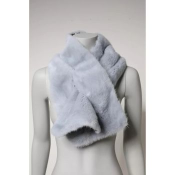Dolce & Gabbana Women's Powder Blue Mink Fur Neck Warmer Scarf - One Size