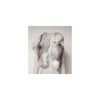 Dolce & Gabbana Women's White Fox Fur Neck Wrap Warmer Winter Scarf - One Size