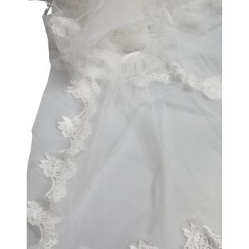 Dolce & Gabbana Women's White Floral Lace Nylon Floor Length Wedding Veil - One Size