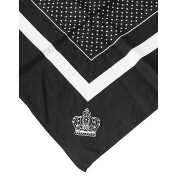Dolce & Gabbana Men's Black Polka Dots Cotton Handkerchief Scarf - One Size