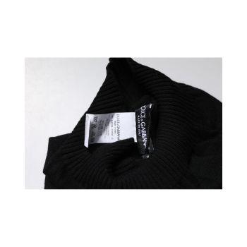 Dolce & Gabbana Men's Black Cashmere Knitted Neck Warmer Foulard Scarf - One Size