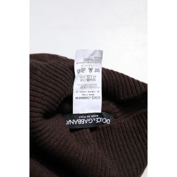 Dolce & Gabbana Men's Brown Cashmere Knitted Neck Warmer Foulard Scarf - One Size