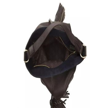 Pompei Donatella Women's Elegant Leather Shoulder Bag in Earthy Brown - One Size