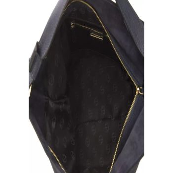 Pompei Donatella Women's Chic Gray Leather Shoulder Bag with Logo Detailing - One Size
