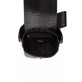 Pompei Donatella Women's Elegant Croc-Effect Leather Crossbody Bag - One Size