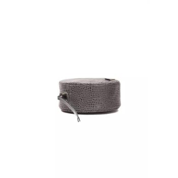 Pompei Donatella Women's Chic Gray Croc-Embossed Crossbody - One Size