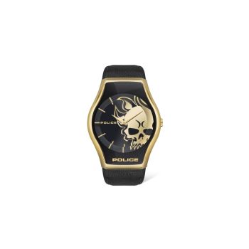 Police Men's Black Leather Watch - One Size