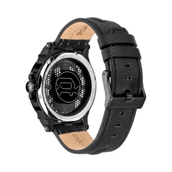 Police Men's Black Leather Watch - One Size