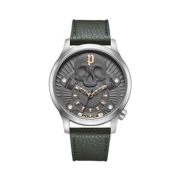 Police Men's Green Leather Watch - One Size