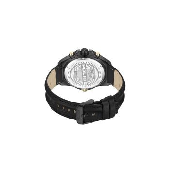 Police Men's Black Leather Leather Watch - One Size