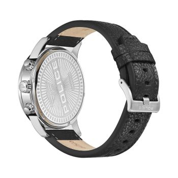 Police Men's Black Leather Watch - One Size