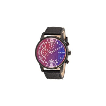 Police Men's Black Leather Watch - One Size