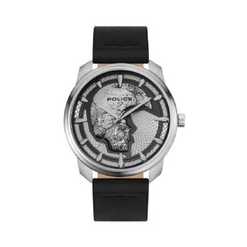 Police Men's Black Leather Watch - One Size