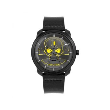 Police Men's Black Leather Watch - One Size