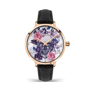 Police Women's Black Leather Watch - One Size