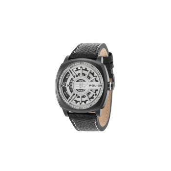 Police Men's Black Leather Watch - One Size