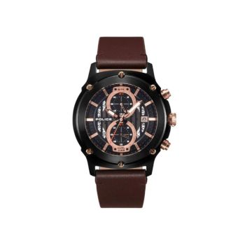 Police Men's Brown Leather Watch - One Size