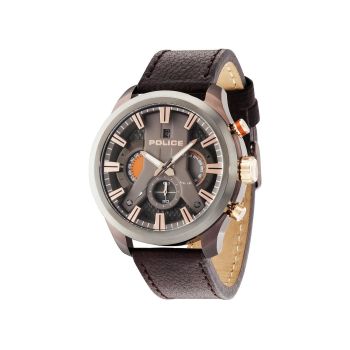 Police Men's Brown Leather Watch - One Size