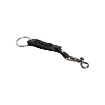 Dolce & Gabbana Men's Blue Calf Leather DG Logo Silver Brass Keyring Keychain - One Size
