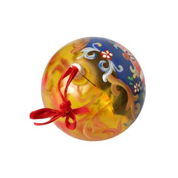 Dolce & Gabbana Women's Gold Tone Carretto Print Round Ornat Christmas Ball - One Size