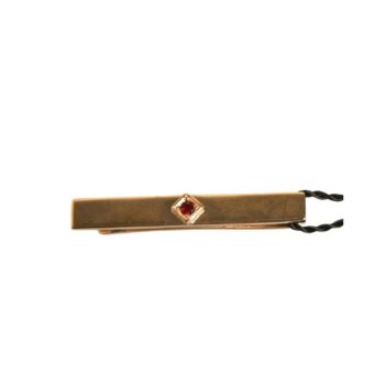 Dolce & Gabbana Men's Gold Tone Brass Crystal Branded Tie Clip Bar - One Size