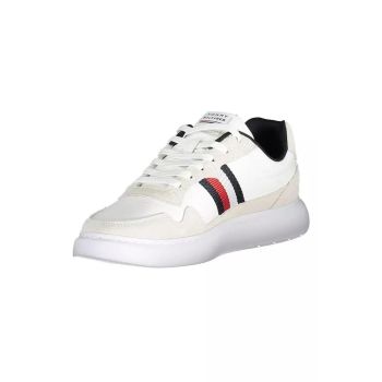 Tommy Hilfiger Men's White Polyester Sneaker - 41 EU