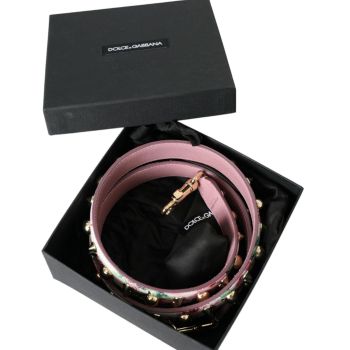 Dolce & Gabbana Women's Pink Floral Handbag Accessory Shoulder Strap - One Size