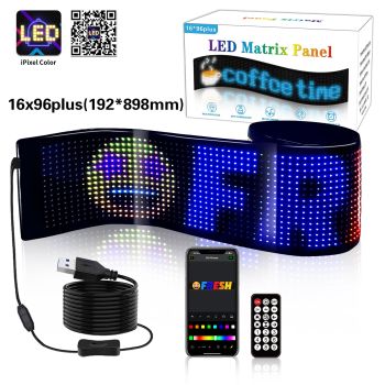 Programmable LED Matrix Panel Flexible Screen IP65 with APP Control 192*898mm