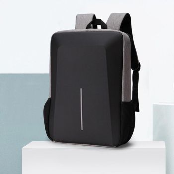 Hard Shell Backpack Alloy Frame Anti-theft Computer Bag for Men Gray