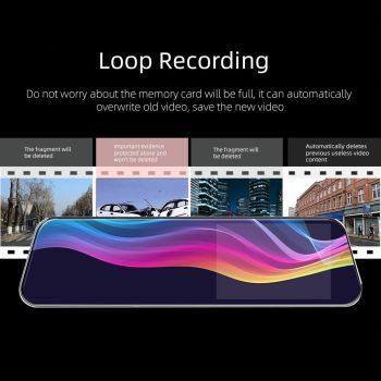 Hd Dual Record Lens Car Rear View Mirror with 5 Screen - A6 Driving Recorder