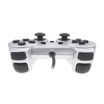 Silver Fuel Injection Gamepad for Ps2 with Dual Motor Vibration